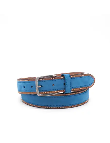 Cintura casual da uomo in nabuk e cuoio