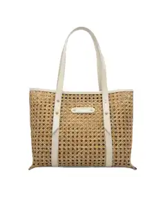 Borsa in pelle e paglia viennese modello Dominga