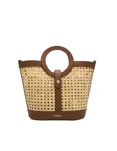 Borsa in pelle e paglia viennese modello Camila